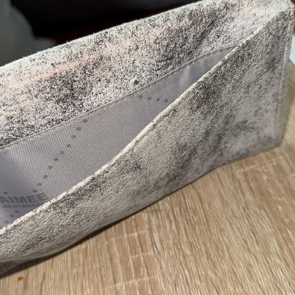 Aimee Kestenberg silver gray rose gold envelope wallet clutch NEW - Picture 7 of 7